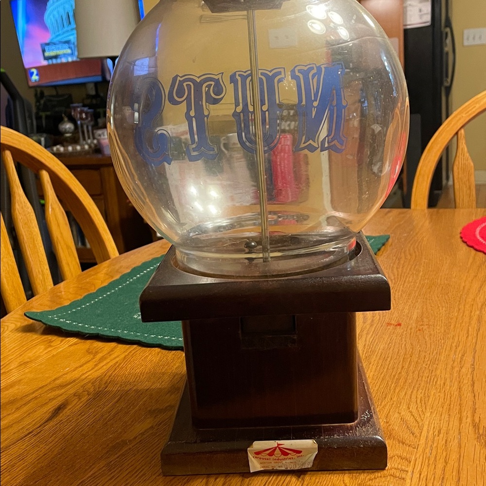 Vintage Brown Glass Nut Dispenser - Picture 4 of 4
